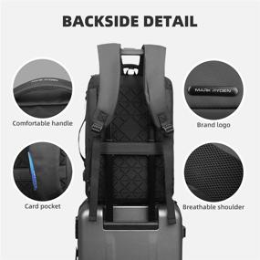 img 1 attached to 🎒 Intelligent 3in1 Business Backpack with USB Port - Waterproof, Slim Laptop Backpack for Work, School, Travel Flight - Fits 15.6 Laptop - Casual Daypack in Black