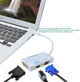 img 1 attached to 🔌 Кабель CableDeconn с покрытием золотом Mini Displayport (совместим с портом Thunderbolt) 3-в-1 адаптер для Apple MacBook Air Pro - порты HDMI/DVI/VGA с поддержкой разрешения 4kx2k (белый)