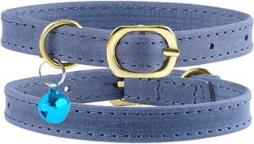 img 2 attached to Premium Adjustable Murom Cat Collar: Soft Genuine Leather for Cats, Kittens & Small Dogs