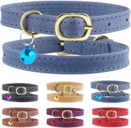 premium adjustable murom cat collar: soft genuine leather for cats, kittens & small dogs logo