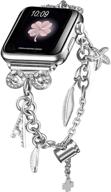 📿 браслет с возможностью замены подвесок для ремешков apple watch - secbolt bling bands 38 мм 40 мм 42 мм 44 мм, совместимый с iwatch se series 6/5/4/3/2/1, женский логотип