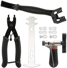 img 4 attached to 🚲 SooHao Bike Chain Tools Kit - Ultimate Set for Bike Chain Repair: Plier, Breaker, Brush, Checker + Extra Missing Links