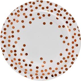 img 3 attached to 🌹 150-Piece Rose Gold Disposable Paper Party Set with Gold Foil Dot – Includes 50 Dinner Plates, 50 Dessert Plates, and 50 Cups – Ideal for Birthday, Wedding, Bridal Shower, Holiday Dinnerware Supplies