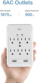 img 1 attached to 🔌 KMC 6-Outlet Surge Protector with 2 USB Ports: Reliable 980 Joules, 3.4A USB Output in Elegant White
