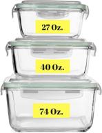 🍱 6-piece set of extra large glass food storage containers with airtight lid – microwave, oven, freezer & dishwasher safe – bpa/pvc free – x-large, large, and medium sizes – reusable square container kit логотип