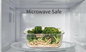 img 1 attached to 🍱 6-Piece Set of Extra Large Glass Food Storage Containers with Airtight Lid – Microwave, Oven, Freezer & Dishwasher Safe – BPA/PVC Free – X-Large, Large, and Medium Sizes – Reusable Square Container kit