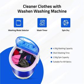 img 1 attached to 🧺 DENSORS Portable Single Tub Washer - Compact Laundry Solution - Washing Capacity Under 1.2Kg - Portable Clothes Washer for Delicate Items Such as Socks, Undergarments, and More - Travel Washing Machine