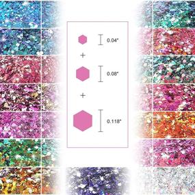 img 1 attached to 💫 Sparkling Holographic Chunky Cosmetic Chameleon Sequins - Glitter SUPGIFT - Perfect for Makeup, Body, Hair, Nail Art, Slime Craft, Resin - Includes Brush and 5 Spoons - 15 Colors, 130g