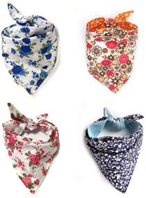 img 4 attached to 🐶 4-Pack Multi-Colored Dog Bandana Combo: Cute Scarves & Accessories for Cats and Puppies