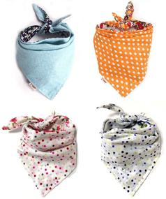 img 3 attached to 🐶 4-Pack Multi-Colored Dog Bandana Combo: Cute Scarves & Accessories for Cats and Puppies