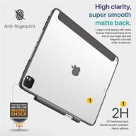 📱 tineeowl mocha ipad pro 12.9 inch case 2021, 2020, 2018 - ultra-slim clear case with pencil holder, tri-fold stand cover, absorbs shock - lightweight & stylish (black) logo