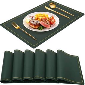 img 4 attached to 🍽️ Waterproof WEHVKEI Placemats for Thanksgiving and Christmas