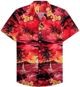 img 4 attached to Comfortable and Stylish: Alimens Gentle 👔 Cotton Regular Hawaiian Men's Shirts for Ultimate Elegance