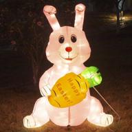 peiduo 4 ft easter bunny inflatables outdoor decor with 150 warm white led lights, inflatable indoor/outdoor yard and garden lawn decorations logo