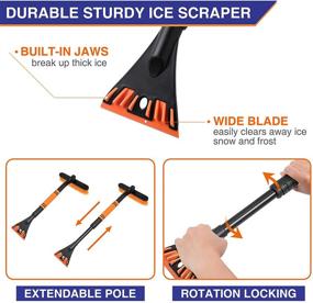img 2 attached to 🚗 AGOESH Snow Brush with Detachable Ice Scraper - Extendable, Durable Aluminum Body, Foam Grip - Perfect for Car, Auto, SUV Windshield & Windows