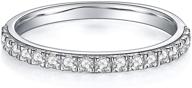 sparkly moissanite wedding band set, vvs def, 0.3ct petite moissanites, white gold plated sterling silver wedding rings for women logo