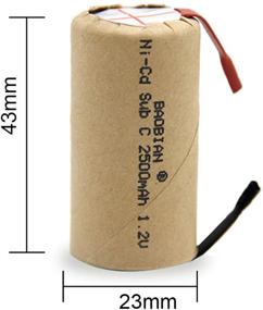 img 2 attached to 🔋 10-пачка 2500mAh аккумуляторов BAOBIAN SC Sub C для электроинструментов с плошками - перезаряжаемые NiCd 1,2V