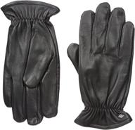 🧤 x large men's accessories: leather gloves with melange fleece logo