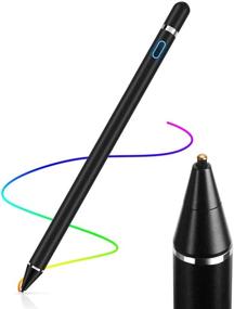 img 3 attached to Apple Compatible Stylus Pencil, Active Stylus Pen for Touch Screens, 1.5mm Fine Point Metal High Sensitivity Digital Stylus Pen Compatible with iPad, Android Tablet and Other Touch Screen Devices (Black)