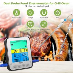 img 3 attached to 🌡️ KeeKit Digital Meat Thermometer: Dual Probe Grill Thermometer with Timer Modes & LCD Backlight for Cooking, Baking, Turkey, BBQ