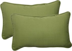 img 4 attached to 🍃 Green Lumbar Pillows for Indoor/Outdoor use: Pillow Perfect Forsyth Kiwi, 11.5" x 18.5", Set of 2