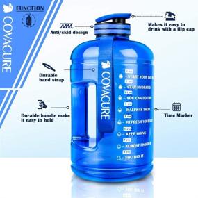 img 3 attached to 🚰 Gallon Water Bottle with Motivational Time Marker - BPA Free, Leak-Proof, Wide Mouth - Ideal Hydration Jug for Gym, Fitness, Camping, and Hiking (1 Gallon)