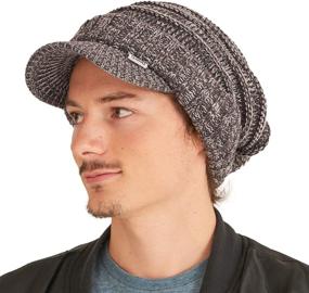 img 4 attached to 🧢 Stylish Unisex Slouchy Beanie with Brim – CHARM Mens/Womens Slouch Cap Knit Hat with Visor