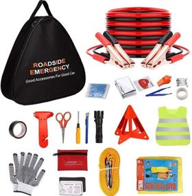 img 4 attached to Be Prepared for Winter: Roadside Emergency Car Kit with 76 Life-Saving Tools, First Aid Kit, Jumper Cables, Tow Rope, Triangle, Flashlight, Safety Hammer & More!