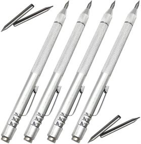 img 4 attached to ✍️ Nepak 4 Pack Tungsten Carbide Scriber: Multi-purpose Etching Engraving Pen with Magnet and Replacement Tips for Glass, Ceramics, and Metal Sheets