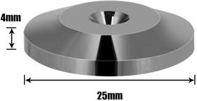 img 2 attached to Упаковка из 8 подставок динамиков размером 25 х 4 мм - универсальные медные виброизоляционные подставки для динамиков - напольные дисковые конусные основы - черного цвета.