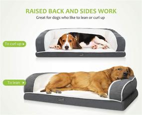 img 3 attached to Ultimate Comfort Orthopedic Pet Sofa Bed: Pecute Pillow Dog Bed with Egg Crate Foam, Plush Cat Couch Bed with Removable Washable Cover and Non-Skid Bottom, for Small, Medium, Large Dogs & Cats