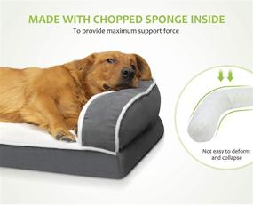 img 2 attached to Ultimate Comfort Orthopedic Pet Sofa Bed: Pecute Pillow Dog Bed with Egg Crate Foam, Plush Cat Couch Bed with Removable Washable Cover and Non-Skid Bottom, for Small, Medium, Large Dogs & Cats