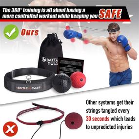 img 2 attached to 🥊 Premium Reflex Ball Headband - BattlePulse Soft Multilayer Boxing Ball - 360-Degree Buckle - 2 Difficulty Levels - Speed Ball for Hand-Eye Coordination Training