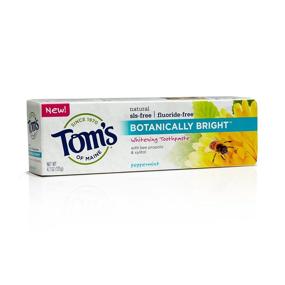 img 1 attached to Discover the Natural Brilliance of Tom's of Maine 683213 SLS-Free Botanically Bright Toothpaste, Peppermint - 4.7 Ounce, 24 Count