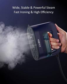 img 3 attached to 👕 HOMEVER Garment Steamer Iron for Clothes - 1300W Powerful Handheld Clothes Steamer - Horizontal & Vertical Ironing 4 in 1 - Fast 40s Heat-up - Portable Steamer for Home & Travel, Dark Blue