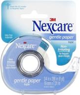 nexcare gentle paper first aid tape, 0.75 inches x 8 yards, pack of 6 - with convenient dispenser logo