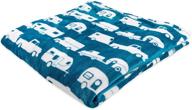 🏕️ cozy campsite bliss: camco 53440 plush fleece blanket, queen size - stay warm at home, camping, and picnics - machine washable - rv print, blue logo