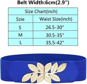 img 1 attached to 🌿 Stylish and Versatile ALAIX Women's Stretchy Belt: Perfect for Dress, Jumpsuit, and Vintage Attire - Broad Leaf Waistband!