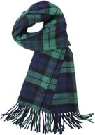 warm winter men's scarves: achillea classic plaid cashmere accessories logo