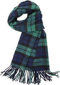 img 4 attached to Warm Winter Men's Scarves: Achillea Classic Plaid Cashmere Accessories