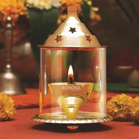 img 4 attached to 🪔 Large Size Borosil Brass Akhand Puja Diya - Handcrafted Indian Tradition Brass Lamp for Mandir, Bedroom, Diwali, Christmas, and More Festivals