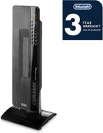 🔥 de'longhi tch8093ersb ceramic tower heater - efficient portable heating, 11"w x 11"d x 28"h, black logo