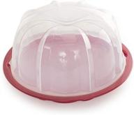 🎂 nordic ware bundt cake keeper: convenient plastic container for preserving cakes - 13" l x 12" w x 7" h, red логотип