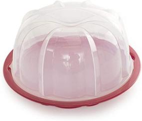 img 2 attached to 🎂 Nordic Ware Bundt Cake Keeper: Convenient Plastic Container for Preserving Cakes - 13" L x 12" W x 7" H, Red