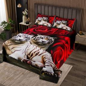 img 4 attached to Bedspread African Animals Coverlet Romantic
