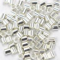 📿 100pcs sterling silver crimp tube beads stoppers for jewelry making - tacool (silver, 2x2mm) logo