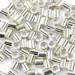 img 2 attached to 📿 100pcs Sterling Silver Crimp Tube Beads Stoppers for Jewelry Making - Tacool (Silver, 2x2mm)