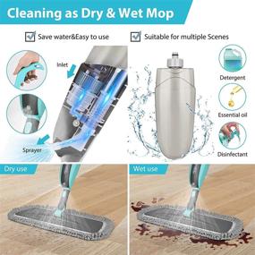 img 2 attached to 🧹 Versatile Tsmine Spray Mop: Efficient Cleaning for Hardwood, Laminate, and Ceramic Floors. Includes 8 Washable Microfiber Pads. Ideal for Home & Commercial Use.