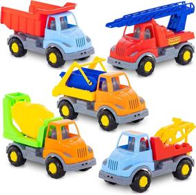 img 4 attached to Ultimate Construction Trucks Boys Sandbox Garbage Set: Building Fun and Creativity!