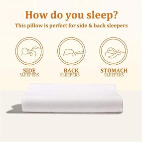 img 1 attached to 🌙 Premium Memory Foam Pillow with Contoured Cervical Neck Support - Relieve Neck Pain & Improve Sleep for Back, Side & Stomach Sleepers | Washable Pillowcase Included